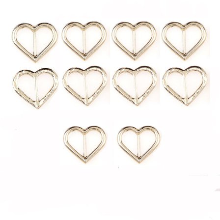 10kpl/ Set Slider Buckle Vyön solki GOLD HEART HEART