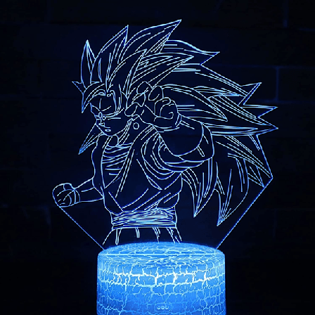 3D Illusions Anime Lampe, 7 Farger Skiftende 3D Illusions Anime Lys, Anime Figur 3D Lys Anime for Akryl LED Lampe Anime LED Lys for Barn