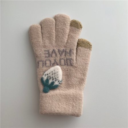 Kreative touchscreen-handsker Søde jordbærgaffel fingerhandsker O