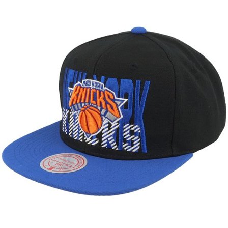 Mitchell & Ness - NBA Svart snapback Keps - New York Knicks Cross Check Black/Blue Snapback @ Hatstore