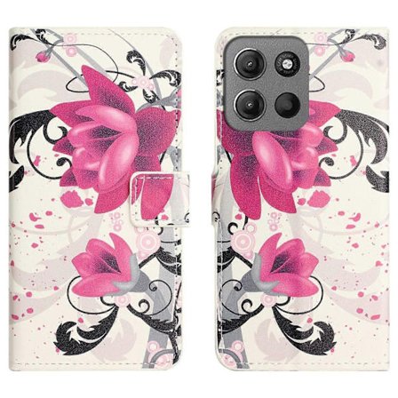 Plånboksfodral för Motorola Moto G56 5G G66j 5G G66y 5G Mönstertryck PU Läder Telefonskal - Lotus(Lotus)