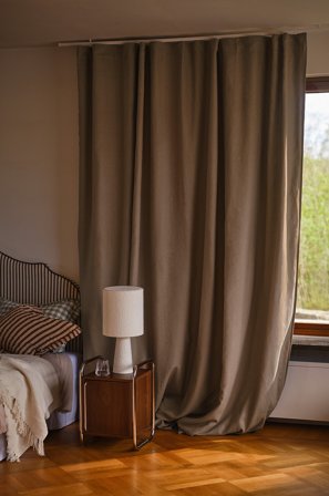 Jotex - Mørkleggingsgardin Lin 1-lengde Ekstra Bred Gråbrun - AURORA - Kjøp Lingardiner hos Jotex