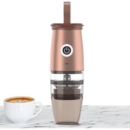 Elektrisk kaffekvern, 7,4V, 150 ml, 5 maleinnstillinger (Rose Gold)