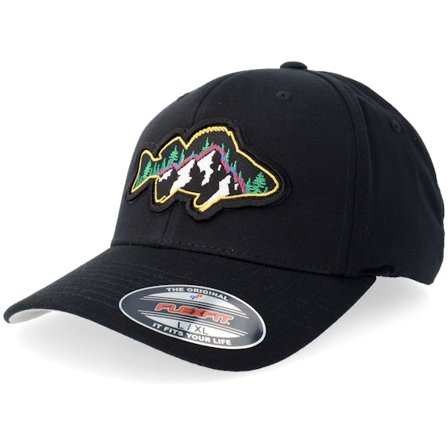 Skillfish - Black - flexfit - Cap - Perch Mountain 3d Wooly Combed Black Flexfit - Hatstore