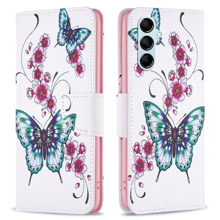 Wonderland Samsung Galaxy M14 Läppäkotelo - Peach Blossom And Butterflies