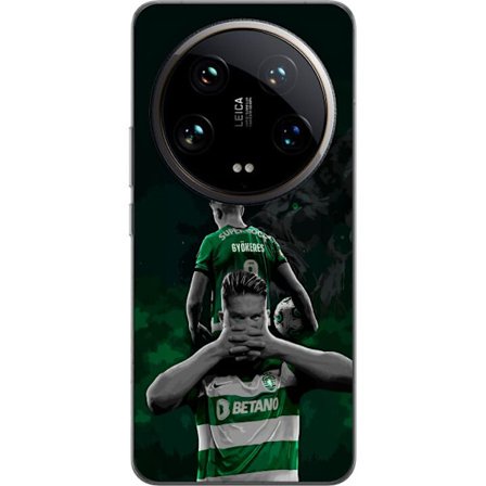 Kompatibel Mobilcover til Xiaomi 14 Ultra Neonmotiv med teksten "Gaming er i mit DNA" på en blå og rød murvæg med en lysende DNA-spiral.