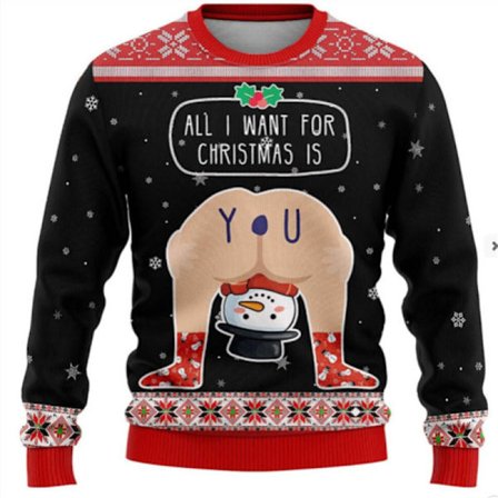 Jul 3D Digitaltryck Rundhalsad Tröja Gåva - HQ29 - Storlek LL