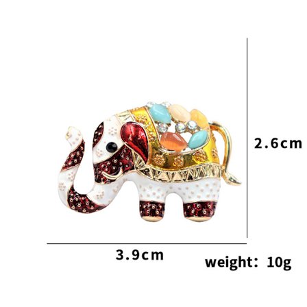 Animal brosch för män och kvinnor Elefant vit röd metall kaninhuvud nål