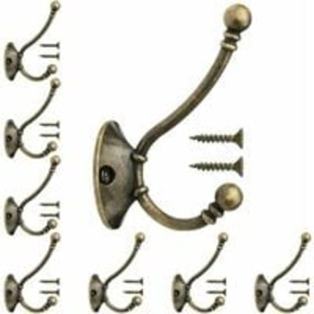 8 stk. vægmonteret knagerække i vintage metal til døre