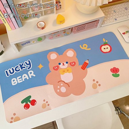 Stor Tegneserie Pink Musemåtte Kawaii Gaming Musemåtte BLÅ