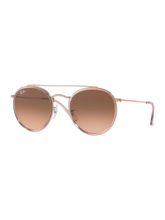 Ray Ban Unisex Sunglasses with a frame made of metal in pink and crystal lenses in gradient rose