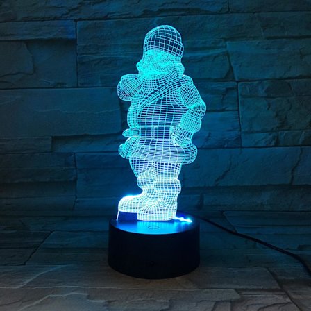 Uruzuo Glædelig Jul Træ Julemand 3D Illusion Natlys Legetøj Snemand Lampe, Skrivebord Julelys Fødselsdag Dekorationer Gaver Fest Værelse Dekoration