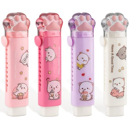 Sett med 4 gummistrikk for barn - For skole, kontor, stasjonær