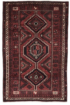 Lori Teppe Håndknyttet 168X261 Svart/Mørk Rød Persia