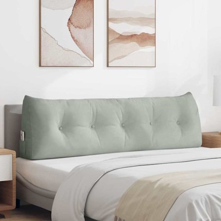 Ryggkudde Ljusgrå 160 x 24 x 50 cm Sammet