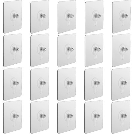 20 stk. selvklæbende ophængningssøm vægmonteret skruekrog stansfri sømløs skrue vandtæt vægkrog til badeværelse køkken sømfri