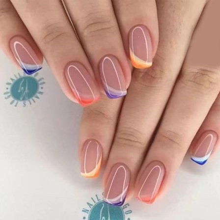 24st False Nails Short Square French