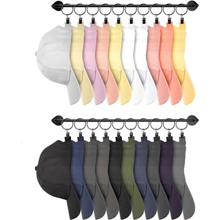 Klädhängare för vägg, basebollkeps display organizer med 20 krokar, modern metall vägg hatt hållare för garderob