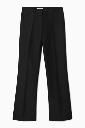 COS Women's Flared Wool Blend Trousers in Black