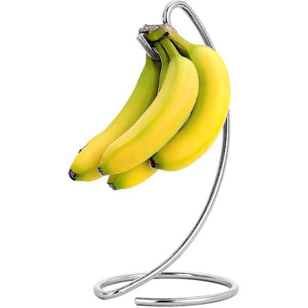 Bananholder Moderne Bananhenger Tre Stativ Krok For Kjøkkenbenk, Satin Nikkel Bananstativ