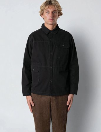 Fat Moose Dereck Cotton Overshirt - Black - XL