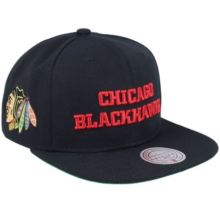Mitchell & Ness - NHL Svart snapback Keps - Chicago Blackhawks Triple Play Black Snapback @ Hatstore