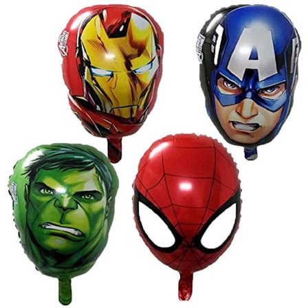 Superhjälte Aluminium Ballong Marvel Spider Man, Iron Man, Captain America, Hulk 4