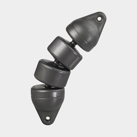 Pare-battage articulé pour Bateaux pneumatique rigide / canot pneumatique Plastimo Articulated RIB, 48 cm, Ø12 cm, noir + ligne de pare-battage Ø5 mm 