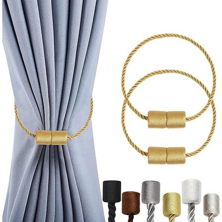 Pieces Magnetiske Gardinbånd - Gardin Tie Back Hook - Gardinlukninger - Gardin Tie Back - Magnetisk Gardinsnor - Gardinbånd - Gardinholdere