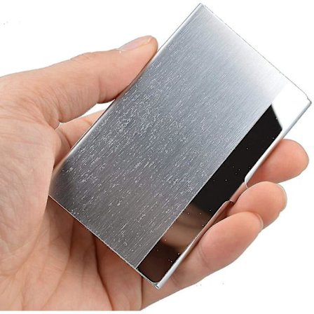 Ultralet Visitkort Holder Professionel Rustfrit Stål Visitkort Holder Til Rejser Og Arbejde (1 stk)