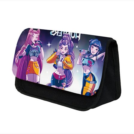 K-pop Demon Hunter trekantet penalhus, enkel penalhus til stående opbevaring i studenterstil.