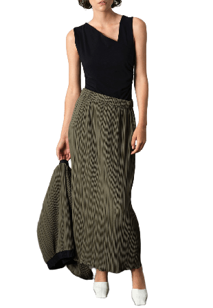 French Connection Niri Plisse Columned Midi Skir Kjolar Dam Grön L