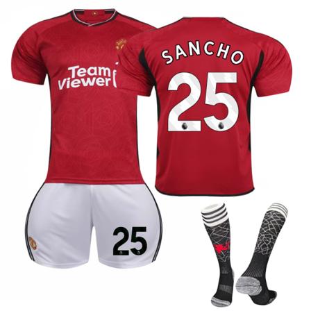 23-24 Manchester United hemmafotbollströja 25 Sancho Kids 22(120-130CM)