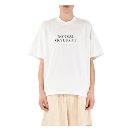 Bonsai, T-shirt with cotton print Wit, Heren, Maat:M