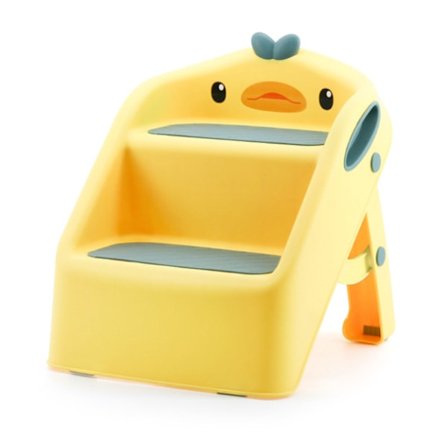Sammenleggbar Småbarns Stegkrakk Multifunksjonell Sikker Stabil Sklisikker 2-trinns Krakk Toalett Pottetrening Krakk Gul