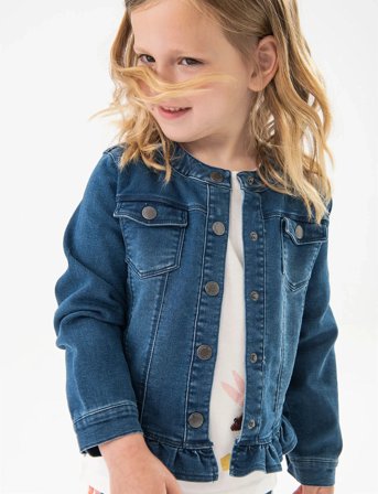 Boboli Denim Jacket Knit - Blue - 80