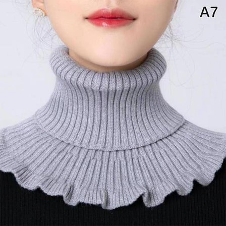 Kvinder strikket halstørklæde med træører rullekrave varm Wi