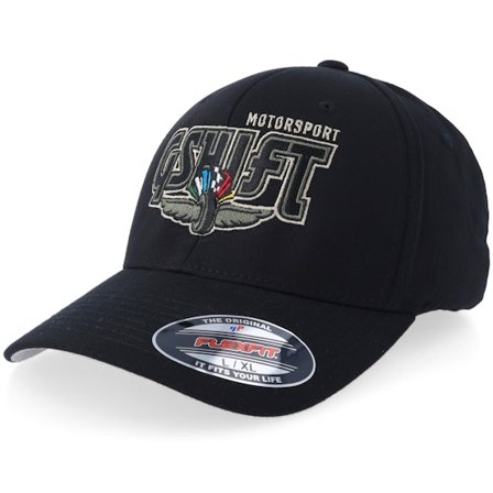 Gearshift - Black flexfit Czapka Z Daszkiem - Gshift Motorsport Logo Black Flexfit @ Hatstore