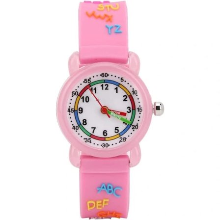 Barne Tegneserieklokke, Bokstavmønster Vanntett Barneklokke PU-rem Armbåndsur for Barn Gutter Jenter