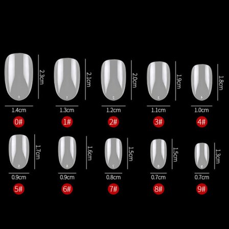 500 stk Korte Ellipse Dekk Falske Negletips Akryl Gel Ma Naken 500 stk