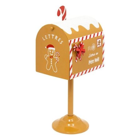 PEPPARKAKSHUS BREVBRETT METALL 31.5CM KARAMELL Beige, Elfenben, Kräm, Ecru, Naturlig, Tobak