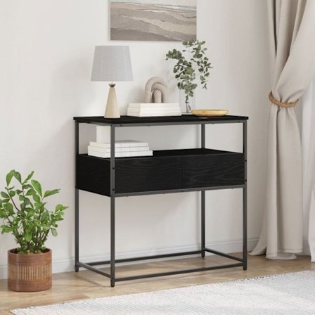 Konsolbord - utökningsbar console Vidaxl Konsolbord Svart ek 75 x 40 x 75 cm Ingenjörsträ