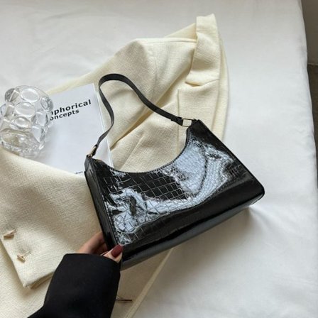 Skuldertaske Indkøbstaske SORT