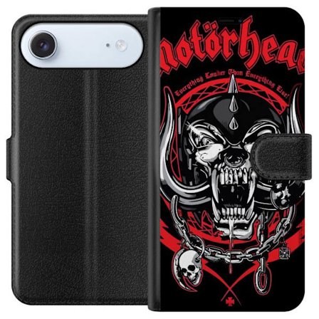 Kompatibelt Plånboksfodral till Apple Apple iPhone 17 Air Motörhead Classic Skull med rött och svart tema, kraftfullt rockmotiv för hårdrockfans