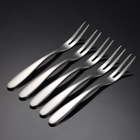 (pakke med 5) Mini Fruktsalat Gaffel 18/10 Rustfritt Stål Snack Fo