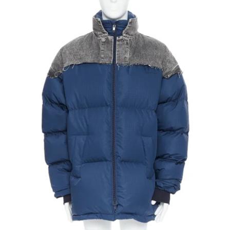 Balenciaga Vintage Pre-owned Nylon outerwear , Blauw , Dames , Maat: S Vintage Jassen