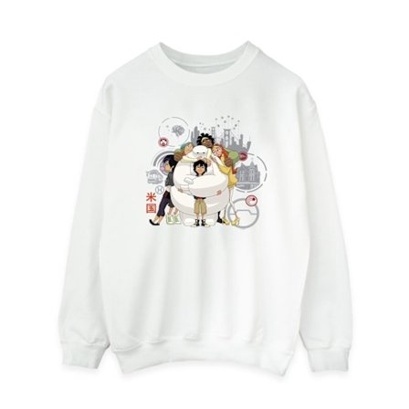 Disney Dam/Kvinnor Big Hero 6 Baymax Gruppkram Sweatshirt M W