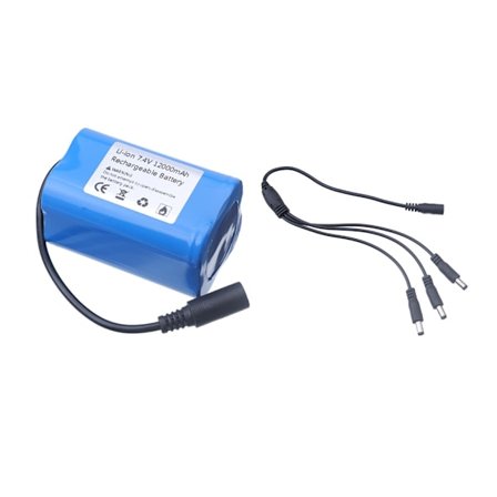 7,4V 12000mAh batteri med USB-oplader til T188 T888 2011-5 V007 C18 H18 Fjernbetjening RC Fishing Bait Boat Reservebatteridele