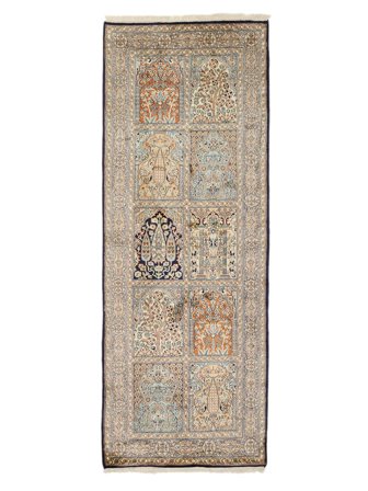 Dywan Orientalny Kaszmir Czysty Jedwab 79X214 Chodnikowy Brunatny (Jedwab, Indie)