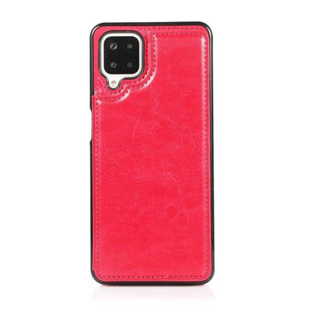 Samsung Galaxy A12 - Elegant Praktiskt Skal Med Korthållare Rosaröd